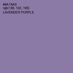 #8A7AA5 - Lavender Purple Color Image